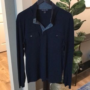 Men’s Michael Kors Navy Long Sleeve Pullover.
